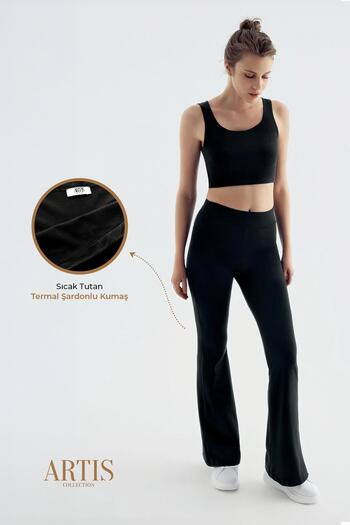 Artış Thermal Raised Warm Stretchy Winter Spanish Leg Leggings