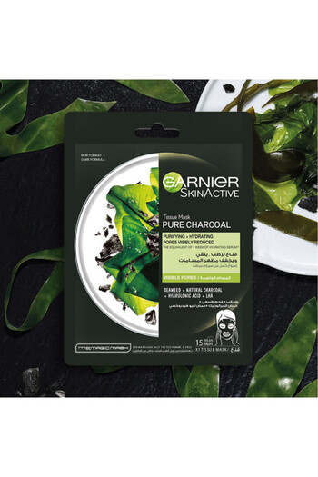 Garnier SkinActive Pure Charcoal Hydrating Face Tissue Mask for Pore Tightening 28g