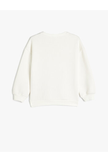 Koton Rabbit Printed Long Sleeve Crew Neck Raised Sweatshirt