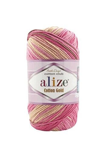 Alize 7829 Model - 5 Pieces Amigurumi Motif Batik Cardigan, 55% Cotton, 330 Meters, 100 Gr