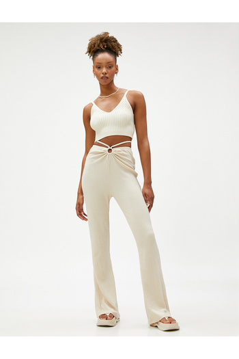 Koton Window Detailed Spanish Cuffed Trousers