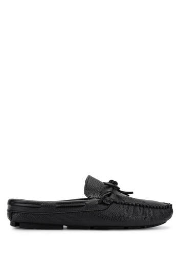 Tamer Tanca Men's Genuine Leather Black Floater Slippers