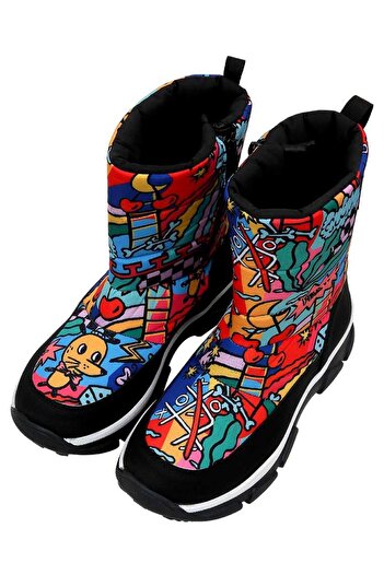 Dogo Women's Vegan Multicolor Snow Boots - It's Okay Design