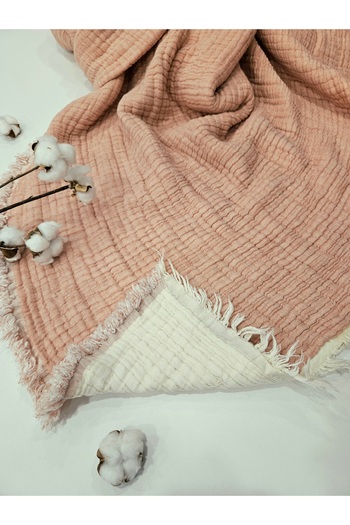 Gidia Dusty Rose 7 Layer Double Sided Padded Double Muslin Blanket 100% Cotton 230X240 cm