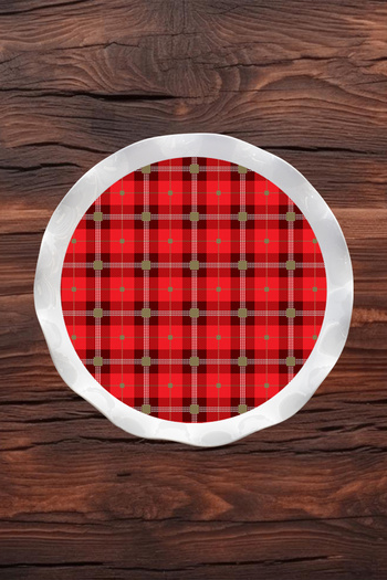 BOSSİO Ballerina 31cm Plaid Red 26cm Cake Presentation: Horeca Pastry Shop Display Tray