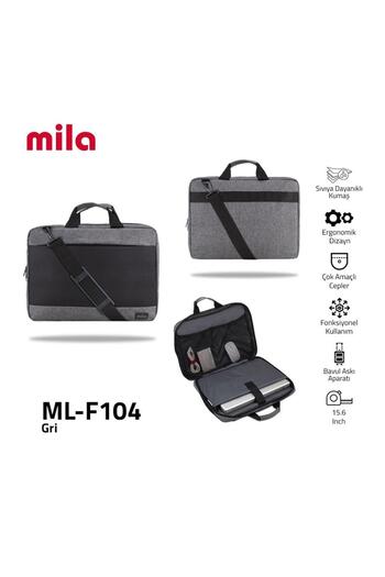 Mila حقيبة كمبيوتر محمول Classone ML-F104 باللون الأسود من Mila - متوافقة مع Lenovo، HP، Asus، Macbook، Mac Air