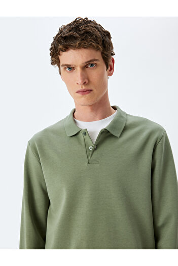 Koton Φούτερ Polo Neck από βαμβακερό ύφασμα Interlock