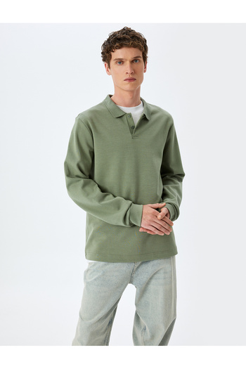Koton Φούτερ Polo Neck από βαμβακερό ύφασμα Interlock