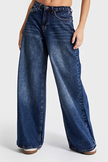 its basic Jeans Color Palazzo Fit Women's Denim - Elastic Waist