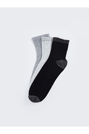 LC Waikiki Sparkling Choices from Shining Store |   Self-Patterned Women's Socks 3-Piece Set