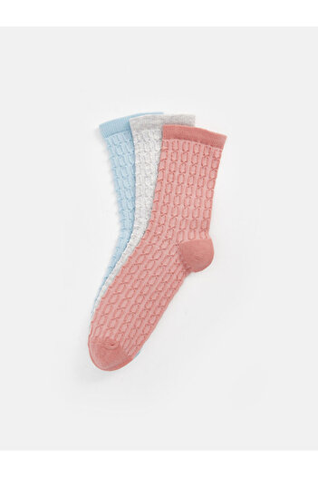 LC Waikiki Sparkling Choices from Shining Store |   Self-Patterned Women's Socks 3-Piece Set