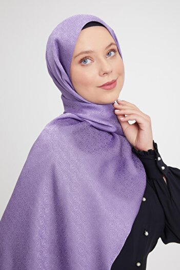 Levidor Mor Yuvarlak Desen Jakarlı Janjan Şal