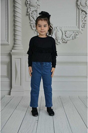 Ede Tekstil Unisex Bebek Lastikli Jean Pantolon