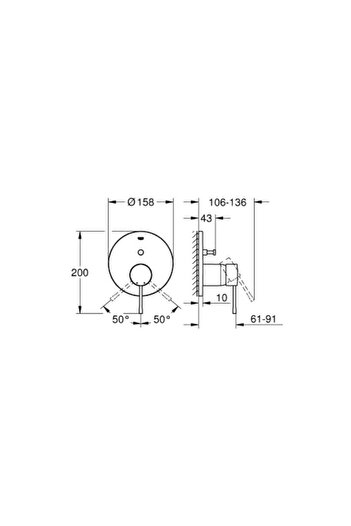 Grohe Essence Built-in Bathroom/Shower Faucet - 24167gl1