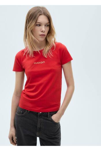 MANGO Woman 100% cotton, logo T-shirt