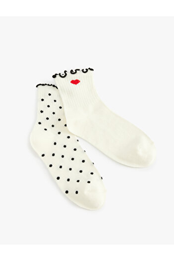 Koton Set of 2 Polka Dot Heart Socks