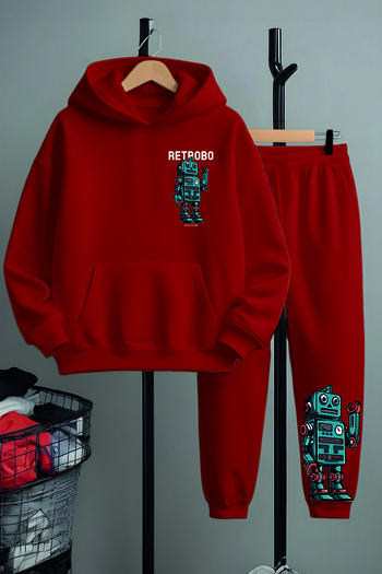 MYADA Premium Retro Robo Printed Bottom Top Tracksuit Set 22794