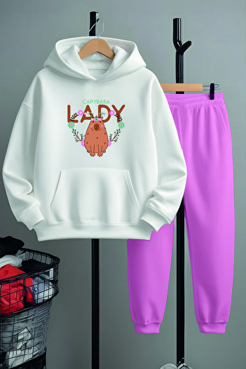 MYADA Capybara Lady Printed Premium Tracksuit Set - 22994