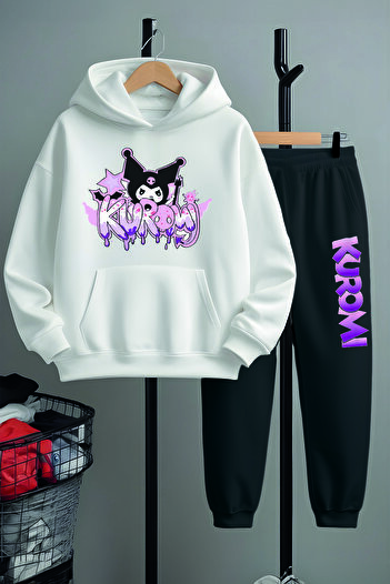 MYADA Premium Graffi Kuromi Printed Bottom Top Tracksuit Set 23408