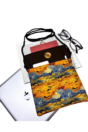 Smyrna Hanging - Book / Tablet / Ebook Bag - Detachable Strap (Van Gogh Collage)