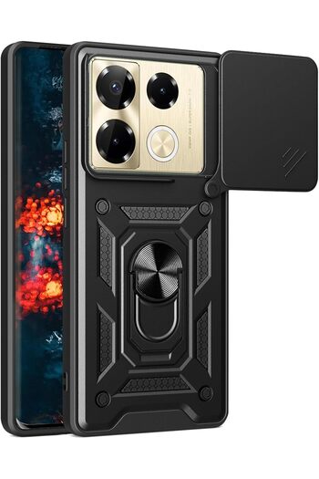 Fibaks Infinix Note 40 Pro Case Armor Tank Cover with Camera Protection Sliding Ring