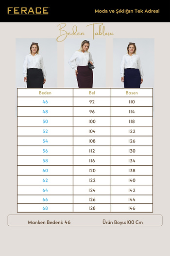 Ferace Women's Large Size Ottoman Steel Lined Seasonal Pencil Skirt Knitted Fabric Khaki