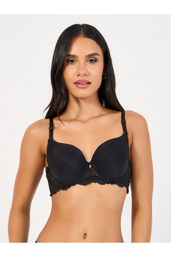 Styli Pack of 2 - Padded Wired Scalloped Lace Band Plunge Bra