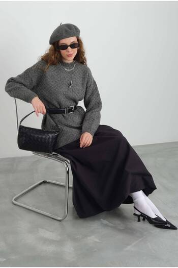 HEQA Πλεκτό πουλόβερ Anthracite Color Spider