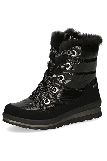 Caprice Damen Elegante Stiefelette Winterschuhe teplá gefüttert 9-26226-41 Schwarz 019 Black Comb Textil/Syn