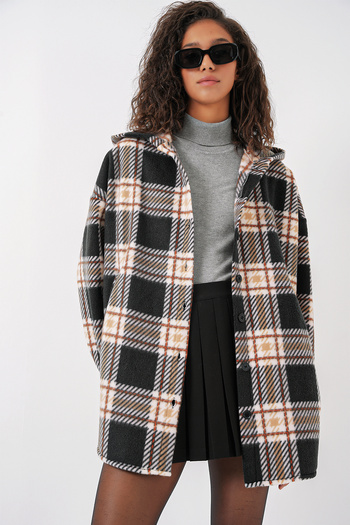 Bigdart 0710 Oversize Shirt with Hood - D. Black