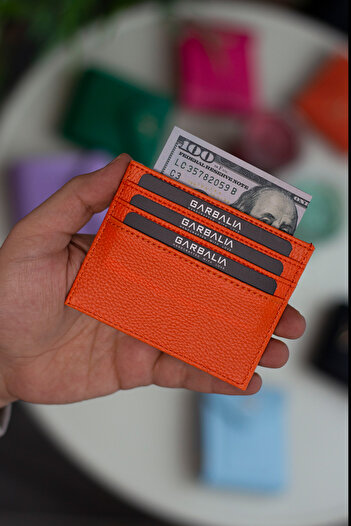 Garbalia Babylon Thin Design Reversible Unisex Orange Card Holder Wallet
