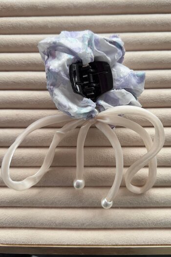 TAKIŞTIR Purple Color Pearl Detailed Peg/ Bagel Buckle