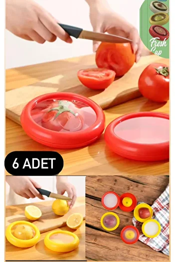 Bayev 6 Pcs Fresh Cap Fruit Container - Reusable Onion Lemon Pacifier Preservation Box