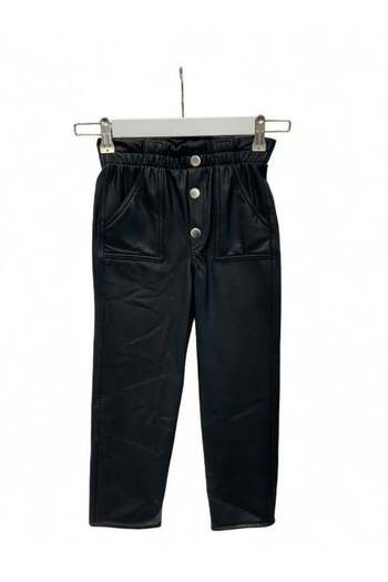 Zekids Girl's Leather Raised Leggings Pants
