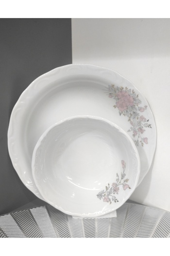 Porland Porcelain Dream 12-Piece Plate Set for 6 People (Plate Bowl)