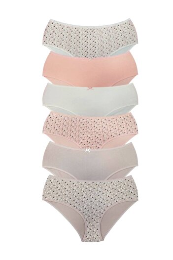 İNSPİRA Plus Size Mixed Color High Waist Women's Panties 6 Pack