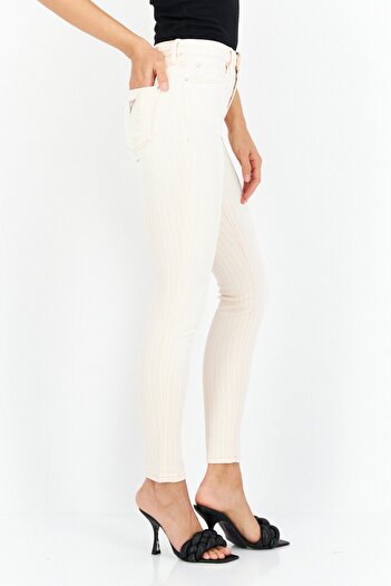 Guess Women Skinny Fit High Waist Stripe Jeans, Pink