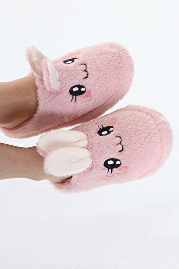 Beyond Kadın Pembe Rabbit Yumuşak Tüylü Gondol Ev Terliği 3cm BYNDFKB01