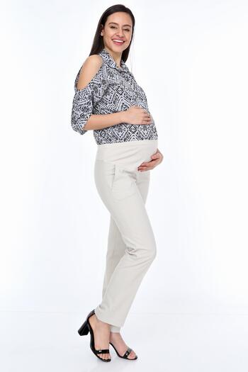 Işşıl 4349-Maternity Clothing Pipe Leg Classic Fabric Trousers