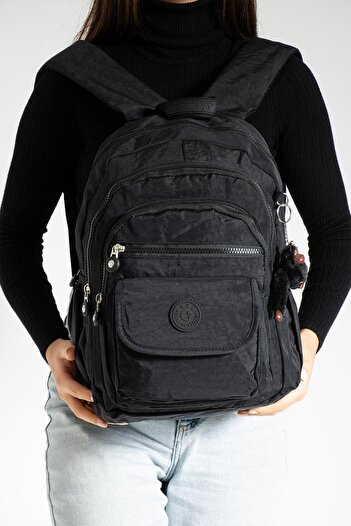 571 Collections Çanta Orta Boy Sırt Çantası Ultra Hafif Çok Cepli Unisex Siyah (Model: 571-3J)