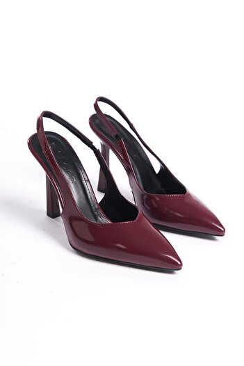 Entella Store Pantofi de damă cu toc înalt, elastic cu spatele deschis din Bordeaux