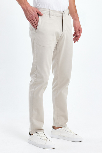 TheSeason Ανδρικό μπεζ Gabardine βαμβακερό Slim Fit Stretchy Chino παντελόνι