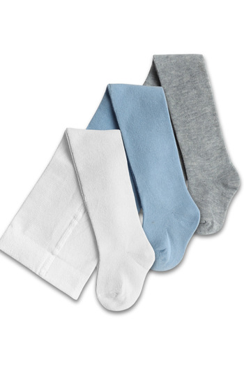 GizaKids Girls Boys Unisex Baby Kids Cotton Blue Cream Gray Pantyhose Set of 3