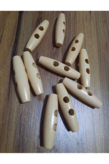 Beyna Natural Wood Ecru Board Plum 5 cm Button 1 Pack 10 Pcs