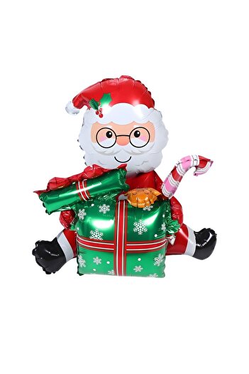 KBK MARKET Christmassitting Gift Boxed Santa Claus Foil Balloon 102X63 cm