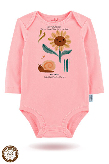 MAHFEL 2-Piece 100% Cotton Organic Printed Snap Fastener Baby Bodysuit