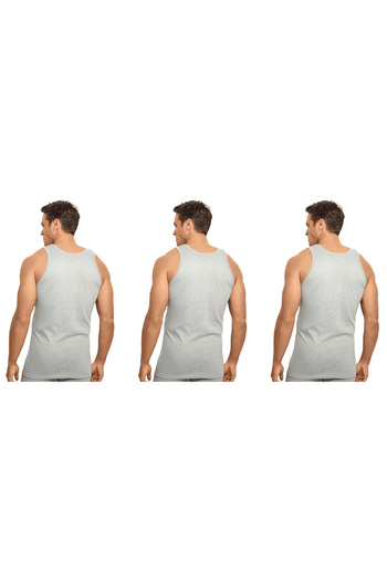 Muks Muk's Men's Undershirt 3-Pack 100% Cotton White-Black-Grey