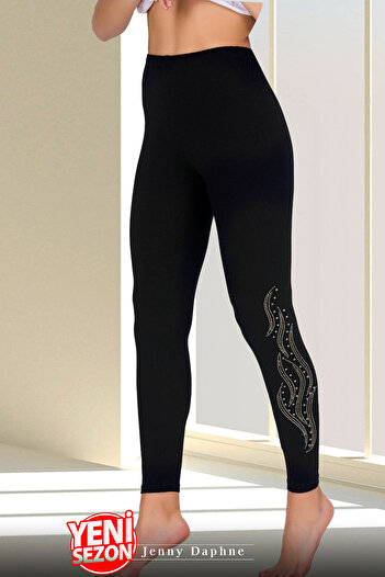 Jenny Daphne Stylish Leggings with Ankles Stone Embroidery Stylish Women's Leggings for Size 38-44 8113