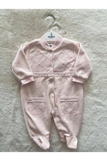 Bebelinna Velvet Girls Jumpsuit with Pocket Lace