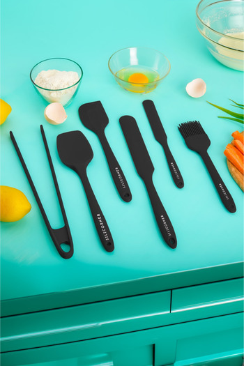 Silicorner 6 Pieces Silicone Cooking Kitchenware Set Pastry Spatula Spoon Egg Brush Tongs Spatula